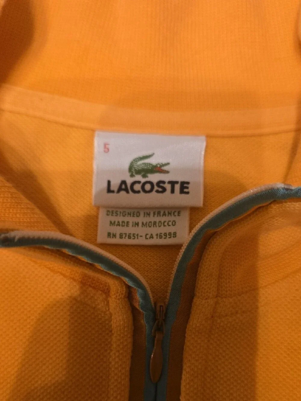 Lacoste Men's Orange Half-Zip Pullover Sweater
